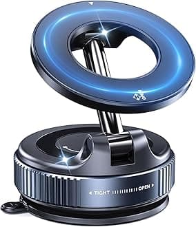 360 Adjustable Vacuum Magnetic Phone Holder for Car, 118LBS Nano Gel Suction Cup Phone Mount, Universal 360 Dashboard Phone Holders for Your Car for Magsafe iPhone 17 16 Air Pro Max