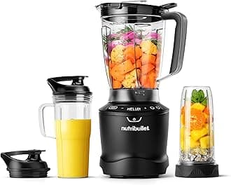 nutribullet SmartSense Blender Combo, 1400W, 64oz Pitcher, 32oz & 24oz Cups, 5-Speed, Smoothies, Ice and Frozen Fruit, Nut Milk, Soup, Matte Black, NBF50700AK