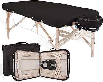 Premium Portable Massage Table Package SPIRIT - Spa-Level Comfort, Deluxe Cushioning incl. Flex-Rest Face Cradle & Strata Face Pillow, Carry Case (30/32” x 73”) - Made in USA