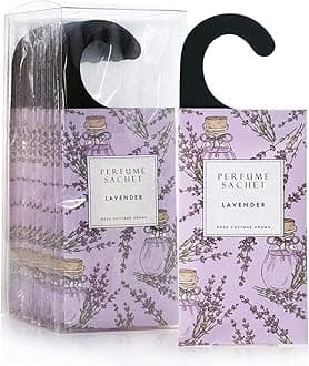 Rose Cottage 12Packs Lavender Hanging Potpourri Bags Natural Air Freshener Closet Fresheners Sachets Air Deodorizer Closet Odor Eliminator