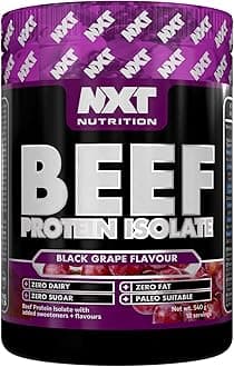 NXT Beef Protein Isolate 540g - High Protein Powder in Natural Amino Acids - Paleo, Keto Friendly - Dairy and Gluten Free | 540g (Black Grape)