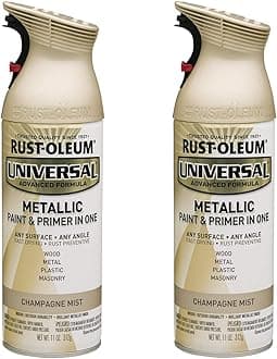 Rust-Oleum 261415-2PK Universal All Surface Metallic Spray Paint, 11 oz, Champagne Mist, 2 Pack