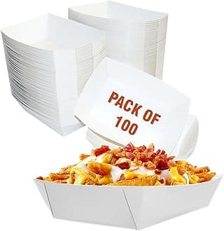 2lb White Paper Food Trays - Pack of 100ct