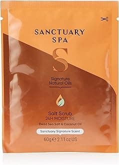 SANCTUARYSpa Salt Body Scrub, Natural Sea Salt, Body Exfoliator Vegan and Cruelty Free, 60g Sachet, Orange