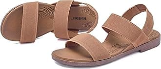 Veittes Women'S Casual Flat Slide Sandals - Adjustable Elastic Strappy Double Bands Summer Flat Sandals.