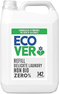 Zero Non-Bio Laundry Detergent Refill, For Sensitive Skin, Baby Laundry Washing Liquid, 142 Washes, 5L