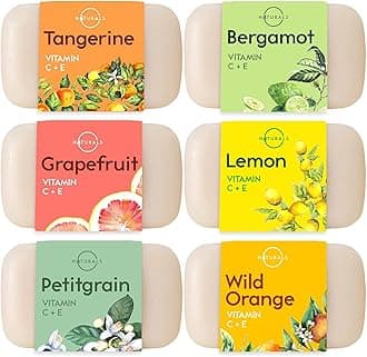 Citrus Soap Bar Variety Pack, 6 Pack – Organic Soap Bars, Natural Body Soap Bar Collection for Bath, Shower, Spa Gift, Citrus Soaps