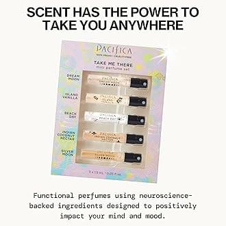 Pacifica Take Me There for Women, 5 Piece Gift Set (Drm Moon + Isd Vanilla + Bch Day + Ind Coconut Nctr + Slvr Moon), 5 x .05 Ounce Perfume Spray