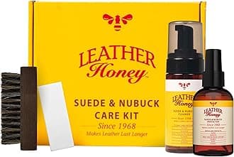 Leather Honey Suede & Nubuck Care Kit: Cleaner, Protector, Suede Brush & Eraser: Clean, Protect & Restore Shoes, Boots, Uggs, Furniture, Jackets, Bags and Apparel. Safe for Any Color