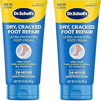 Dr Scholl's Dry, Cracked Foot Repair Ultra-Hydrating Foot Cream 3.5 oz, Lotion with 25% Urea for Dry Cracked Feet, Heals and Moisturizes for Healthy Feet (Pack of 2)