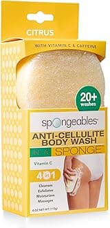 Spongeables Exfoliating Body Wash in a 20+ Wash Sponge, Vitamin C, 1 Count