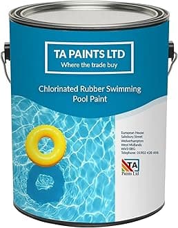 T A Paints Ltd Swimming Pool Paint Waterproof Rubber Pool High Chemical Protection Gloss Pool & Pond Chlorinated Rubber Coating (1 Litre, Black)
