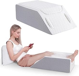 Forias Adjustable Leg Pillow, Leg Elevation Pillows for After Surgery, Memory Foam Leg Elevating Pillow Knee Pillow for Back Sleeping Leg Pillow for Back Pain Sciatica Knee Hip Ankles Pain Relief