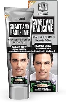 Emami Smart And Handsome Men Radiant Glow Cream – 50g | With Actifair Peptide | Lightweight Moisturising Cream for Radiance & Non-Greasy Feel | Cooling & Refreshing | For Normal to Dry Skin