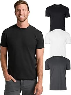 True Classic Mens T-Shirts - Short Sleeve Crew Neck Plain Novelty T Shirt for Men, Pack of 3, Variety, L