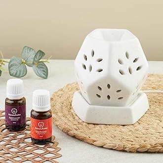 Asian Aura Aroma Diffuser for Home Fragrance| Aroma Burner for Aromatherapy| Home Decor| Aroma Oil Warmer Electric Ceramic Diffuser for Room Fragrance (Hexagonal)
