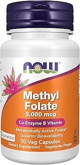 Supplements, Methyl Folate 5000 mcg, Superior Bioavailability, 50 Veg Capsules