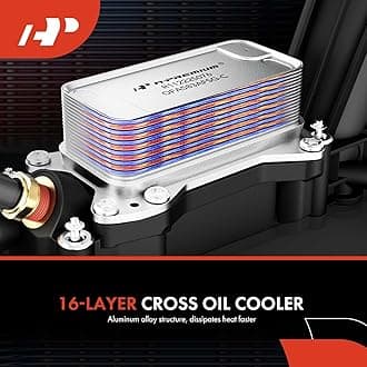 A-Premium Engine Oil Cooler and Oil Filter Housing Compatible with Chrysler Dodge Jeep Model - 200 300 Charger Grand Cherokee Wrangler (For 2014-2017 Models)