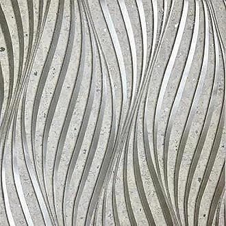 Silver White Wave Embossed Textured Wallpaper Glitter in The Light Waves Silver White Quality Textured Feature Wallpaper Marble for Livingroom Bedroom Kitchen