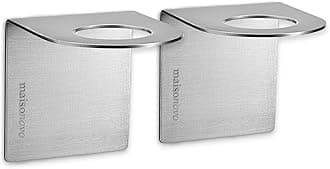 MaisoNovo Adhesive Soap & Shampoo Holder Set of 2 - Silver | Wall Mounted Dispenser Holder