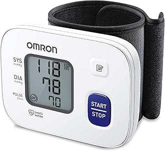 Omron HEM 6161 Fully Automatic Wrist Blood Pressure Monitor with Intellisense Technology, Cuff Wrapping Guide and Irregular Heartbeat Detection for Most Accurate Measurement (White)