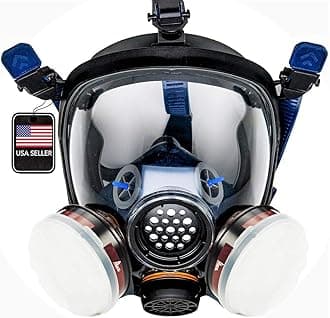 ST-100X Survival & Tactical Full Face Organic Vapor & Particulate Respirator Gas Mask – P100 Respirator Mask Protection – Full Face Respirator Mask for Emergency Gas Mask & Smoke Mask Full Face Use