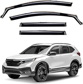 Window Deflectors Smoke Tinted in-Channel Side Window Vent Visor Deflectors Rain Guards Compatible with CR-V 2017-2022 - 4pcs. GW0217