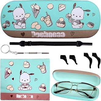Cute Stylish Hard Shell Eyeglasses Cases Protective Case Storage Box With Glasses Cloth Eyeglass Strap for Girl Teen
