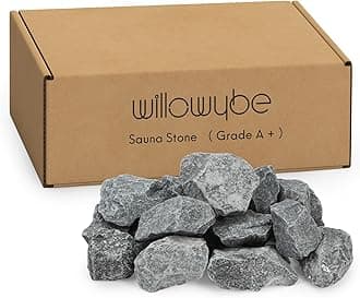 WILLOWYBE Sauna Stone Rock Grade A+ Roughly 35lb/16kg, Sauna Accessory