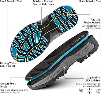 HISEA Rubber Rain Boots for Men, Waterproof Insulated Neoprene Hunting Boots, Durable Anti-Slip Outdoor Mud Boots for Hunting Gardening Farming Fishing Yard Working, Adjustable Calf