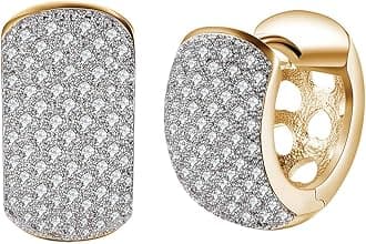 Yellow Chimes Women Crystals From Swarovski Classic Designer Gold Plated Base Metal Stylish Hoop Earrings (Golden-Silver)