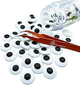 SE Si&Moos Big Candy Eyes for Decorating Large Edible Eyes Jumbo Edible Eyeballs Googly Candy Eyes for Cakes, Cupcakes, Cookies, Party Birthday Halloween Christmas Supplies 3 OZ with Tweezers