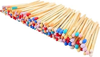 500 Count - 3" Long Rainbow Color Matches | Three Inch Coloful Loose Wooden Safety Match Sticks for Candle Display | Refill Decorative Jar Holder Bottle | Striker Included