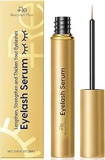 Premium Eyelash Growth Serum: Advanced Vegan Formula for Longer Thicker Lashes (Matte Gold, 0.1 Fl Oz (Pack of 1))
