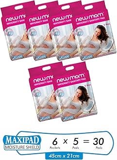 NewMom Disposable Maternity Pads - Maxi, pack of 5 x 6