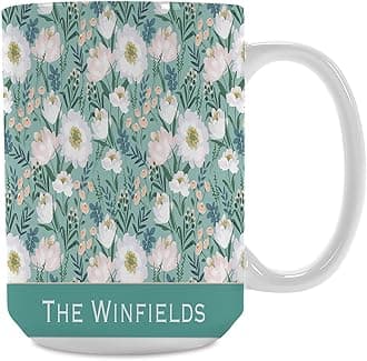 Personalized Minty Whites Coffee Mug - 15 oz. ceramic, Novelty Mug, Add a Name, Microwave safe, Friendship gift