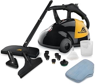 MC1275 Heavy-Duty Steam Cleaner, 45 Minute Runtime, 18 Accessories: Mop Head, Brushes, & More - Built for Home, Tile, Grout, Carpet, Furniture, & Personal Car Detailing
