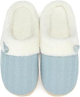 NineCiFun Women's Slip on Fuzzy Slippers Memory Foam House Slippers Outdoor Indoor Warm Plush Bedroom Shoes Scuff with Faux Fur Lining