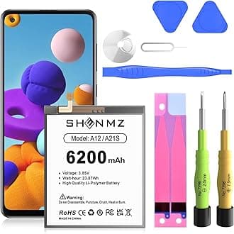 6200mAh Battery Replacement for Samsung Galaxy A12 (Upgraded) - Compatible with SM-A125F/U/M Models - Includes Repair Tools