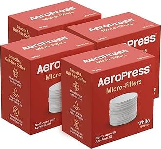 Coffee Maker White Paper Micro-Filters, Compostable Coffee Filters Made from White, Chlorine-Free Paper, Fits Standard Size AeroPress Manual Coffee Makers, 4 Pack (1400 Count)