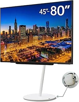 WALL Seven Stand A2 Large Type | Minimalist Rolling TV Stand for 45–80 Inch | Satin White | Portable, Space Saving, Height Adjustable | for Living Room and Bedroom | Japan-Engineered Design