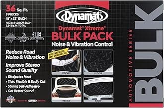 Dynamat Xtreme Sound Deadening Car Insulation Bulk Pack 10455 – Noise Dampening for Floor, Doors, Panels, Hood or Trunk – Easy Self Adhesive Install – Made in USA – 9 Sheets 18”x32”, 36 sq ft total