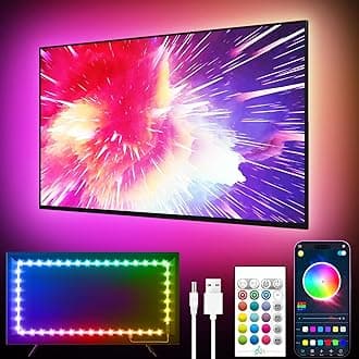 LED Lights for TV, 18FT TV LED Backlight, for 40-75 Inch TV, Music Sync TV LED Light with Bluetooth Function - RGB Color Changing Light Strip for Bedroom (18ft)