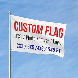 OHORTEB Custom Photo Flag Design Your Own Picture Text Logo Personalized Flag Customizable Image Gifts for Indoor Outdoor Decoration (White, 4X6 FT)