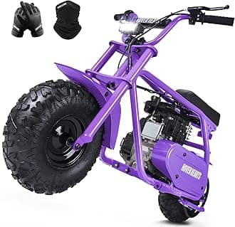 Mini Bike, Gas Dirt Bike, Minibike, Gas Powered Mini Bikes for Adults, 99cc-4 Stroke Pit Bike with Led Light, Min Dirtbike, Motorcycle Max Load 200 Lbs, Max Speed 28 Mph, Age13+ (Purple)