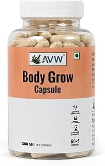 - AVW Body Grow Capsules 500mg, 60 Capsules | New & Improved Formula | Ayurvedic Weight Gainer for Digestion & Muscle Mass | 100% Natural for Men & Women | Increases Strength & Appetite Naturally