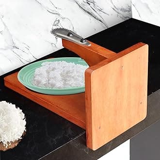 iBELL Coconut Scraper Chirava with Place-It-Anywhere Design, Premium Wooden Body and Stainless Steel Blade (27 x 19 x 12.3 cm)