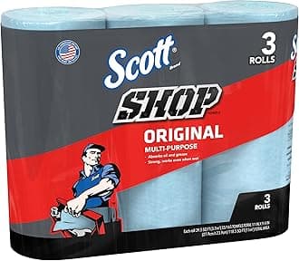 Scott Shop Towels Original (75143), Blue Towel, 9.4'x11' Wipe (30 Rolls of 55 Sheets, 10 Packs/Case, 1,650 Sheet Total)