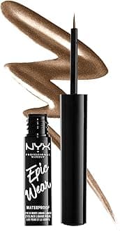 NYX PROFESSIONAL MAKEUP Epic Wear Metallic Liquid Liner, Long-Lasting Waterproof Eyeliner - Brown Metal