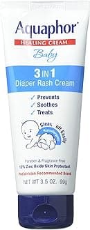 Aquaphor Baby Healing Cream 3 In 1 Diaper Rash 3.5 Ounce (100ml)